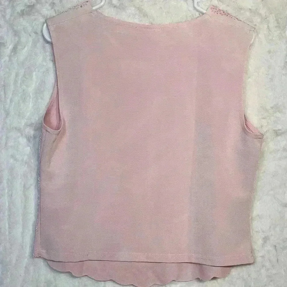 Pastel Pink Black Plaid Beaded Pearl Office Blazer Blouse Floral Dress Barn Med. - Picture 5 of 12